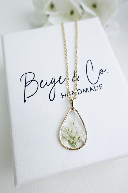 White Queen Anne Lace Necklace